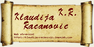 Klaudija Račanović vizit kartica